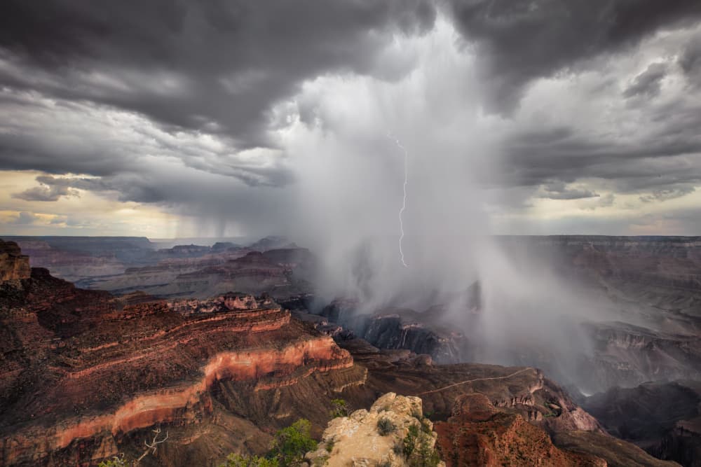 Grand Canyon Lightning Storm by Jun Zuo — canvas wall art