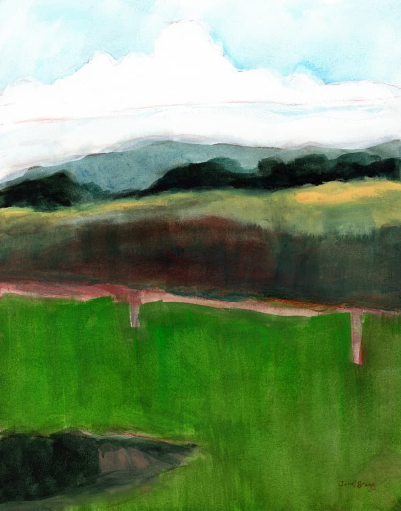 Green Fields Landscape by Janel Bragg — canvas wall art