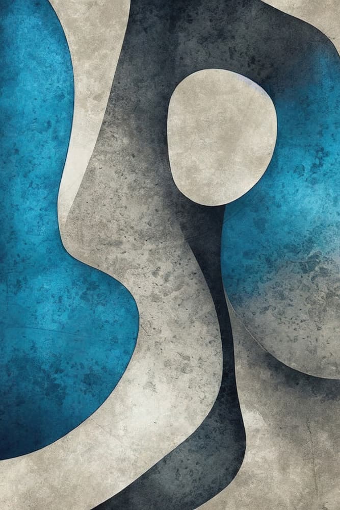 Blue Grey Organic Flow by Alpenglow Workshop — canvas wall art