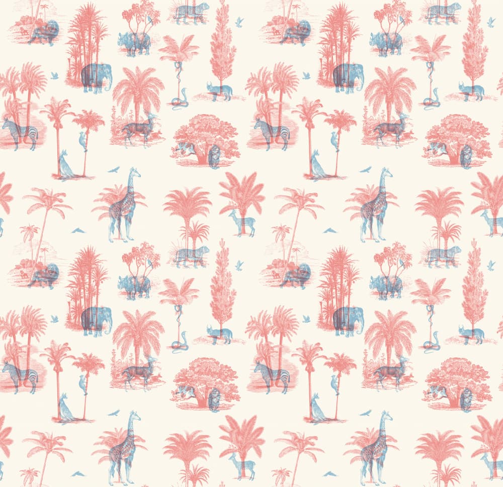 Safari Toile Pattern by Florent Bodart — canvas wall art