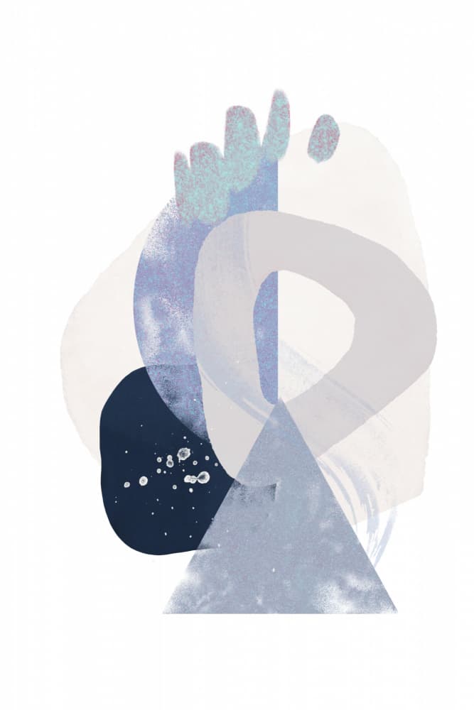 Blue Abstract Shapes by Sally Ann Moss — canvas wall art