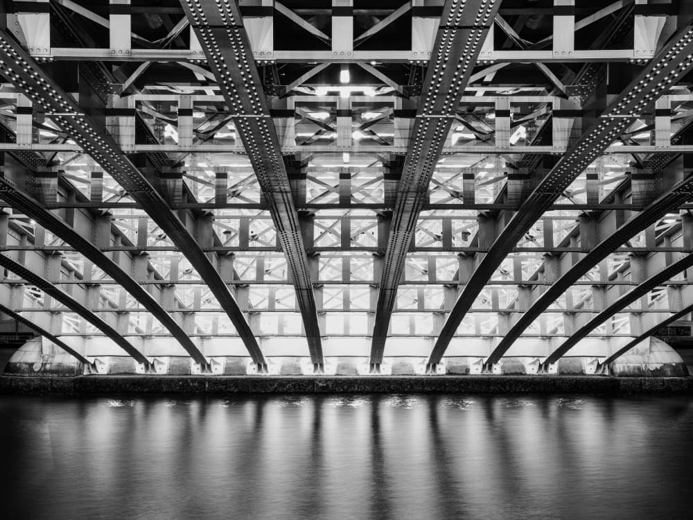 Steel Bridge Reflections by Yuzo Fujii — canvas wall art