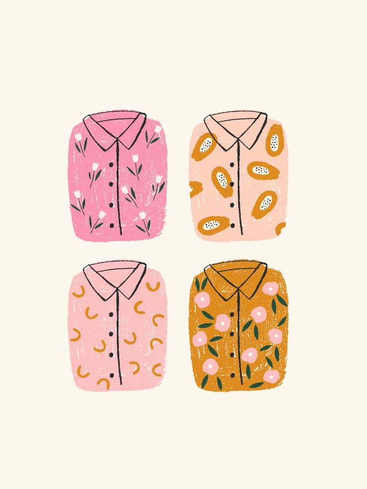 Playful Patterned Shirts by Aislinn Simmonds — canvas wall art