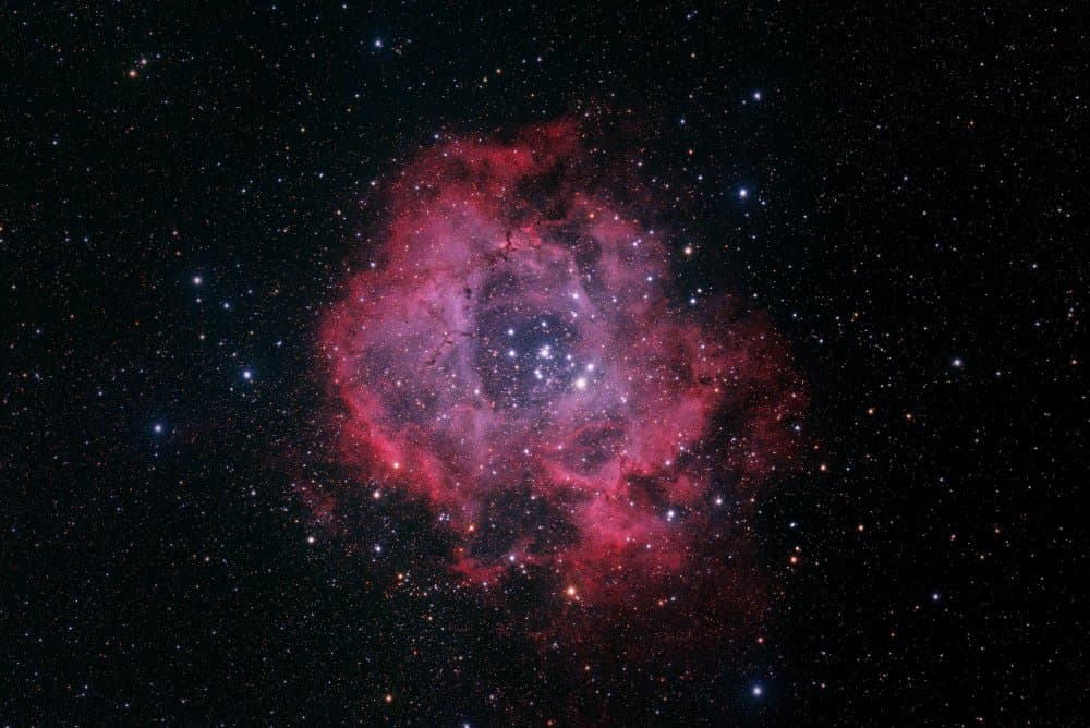 Cosmic Red Nebula by Henry Zhao — canvas wall art