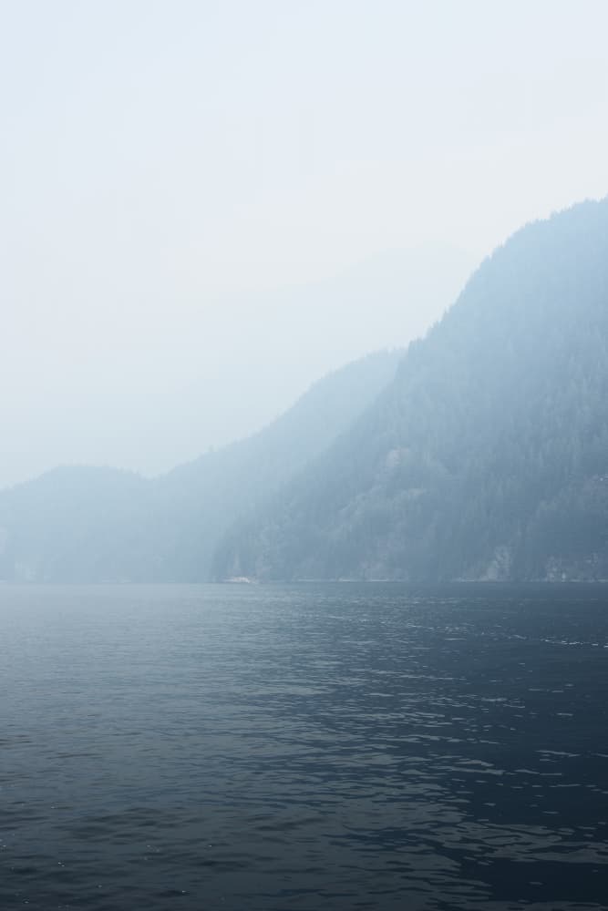 Misty Mountain Waters by Lynann Colligan — canvas wall art