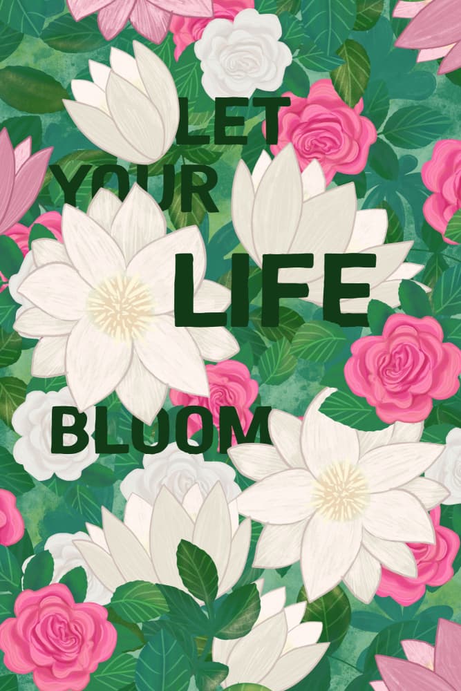 Let Your Life Bloom by EMELIEmaria — canvas wall art