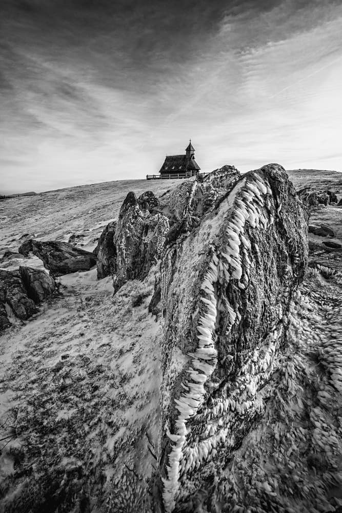 Solitary Winter Church by Aleš Klabus — canvas wall art