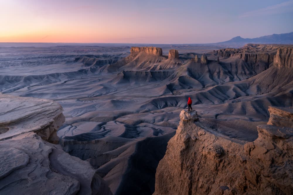 Solitary Desert Overlook Sunset by Catherine Lu — canvas wall art
