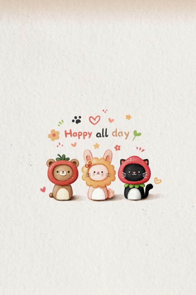 Happy Animal Friends by Xuan Thai — canvas wall art