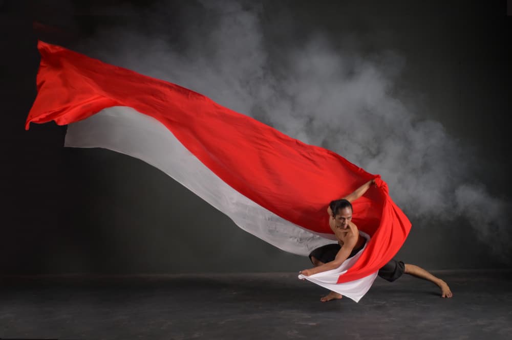 Indonesian Flag Performance by Rawisyah Aditya — canvas wall art