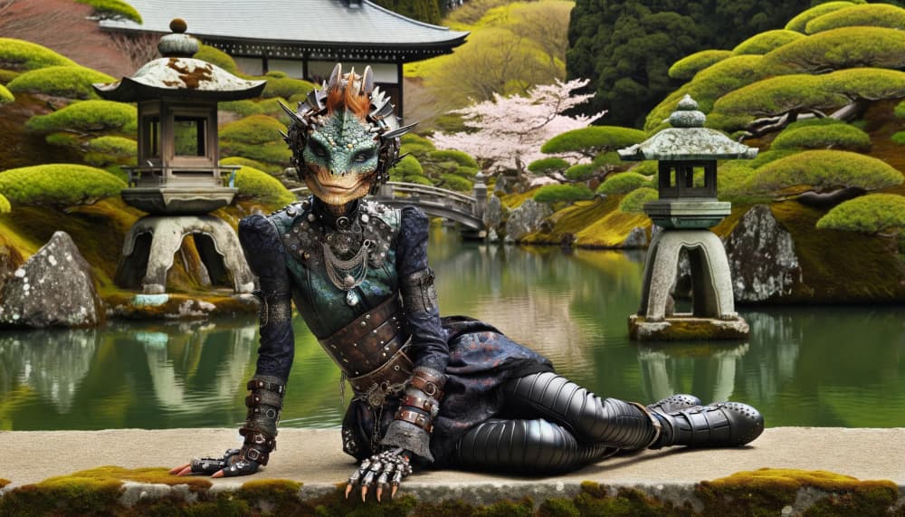 Reptilian Garden Guardian by David Galan — canvas wall art