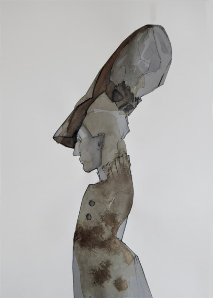Elegant Figure Profile by Doris Schmitz — canvas wall art