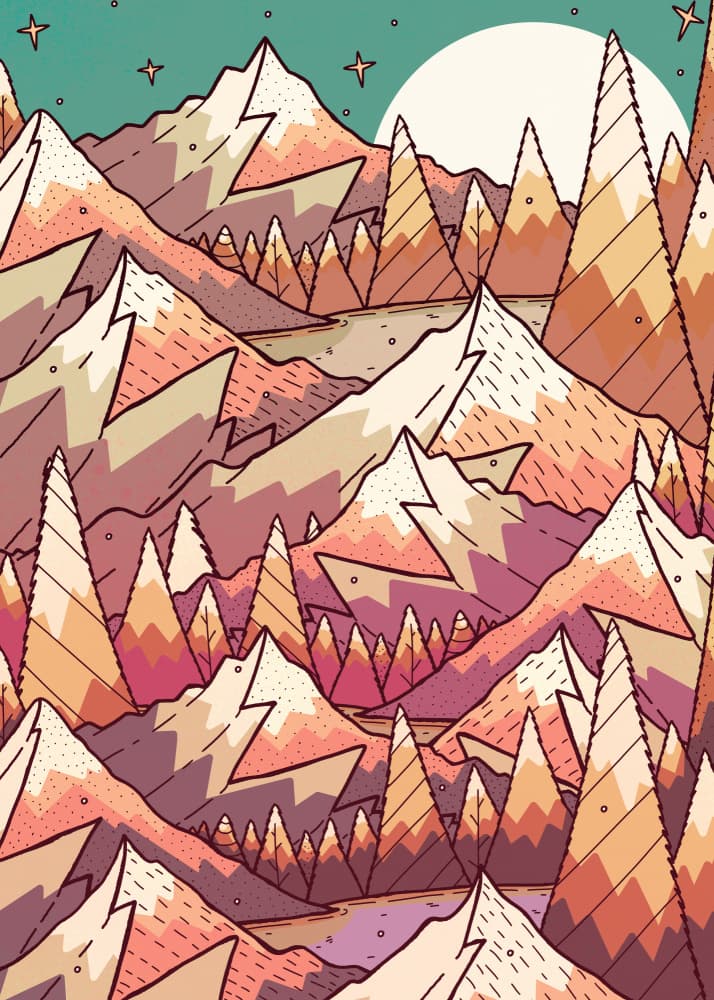 Vibrant Mountain Forest by Stephen Wade — canvas wall art