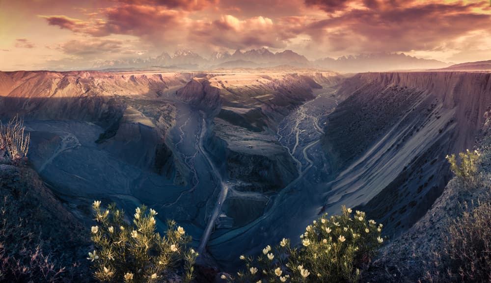 Majestic Canyon Sunrise by qiye — canvas wall art