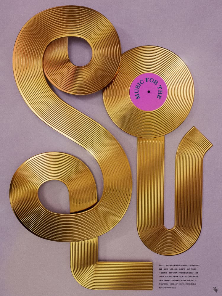 Golden Music Symbols by Mark Harrison — canvas wall art