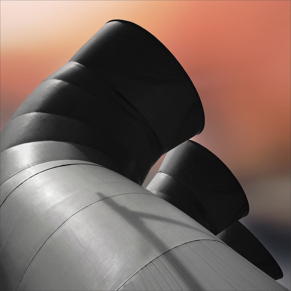 Curved Metal Architecture by Gilbert Claes — canvas wall art