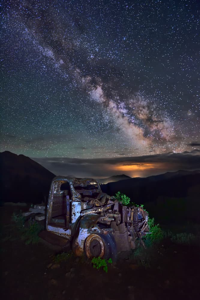 Starry Night Truck by Mei Xu — canvas wall art