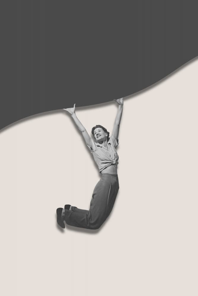 Joyful Woman Suspended by Marja van den Hurk — canvas wall art