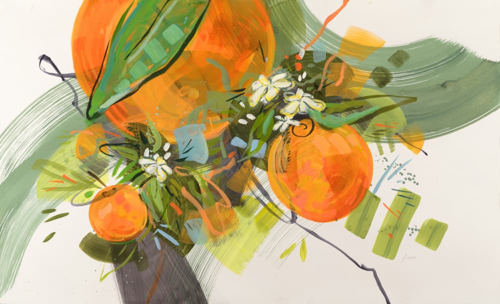Vibrant Orange Blossoms by Kristin Cronic — canvas wall art