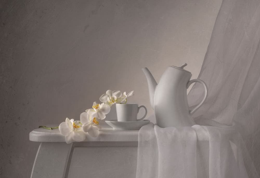 Elegant Orchid Teatime by Margareth Perfoncio — canvas wall art