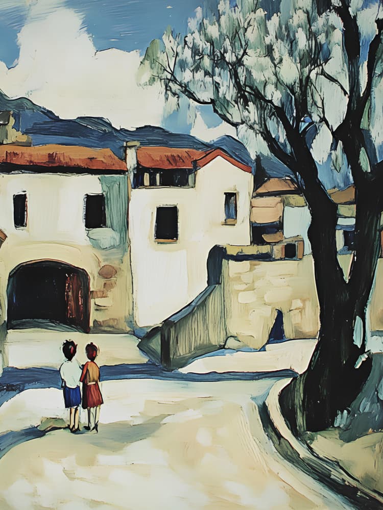 Village Children Stroll by Avanesova Elena — canvas wall art