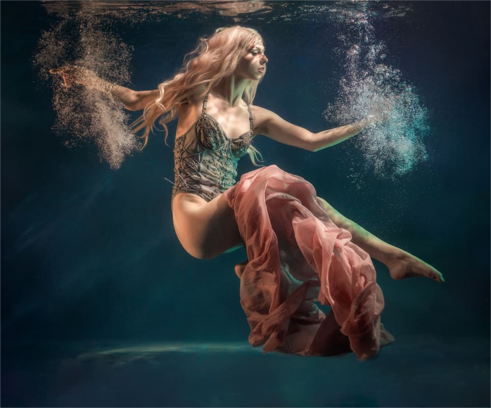 Ethereal Underwater Woman by Derwood — canvas wall art