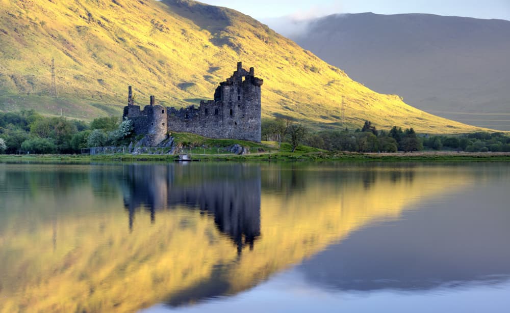 Scottish Castle Reflection by Iris Resch — canvas wall art