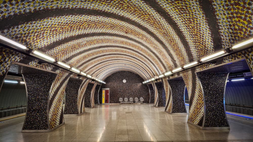 Geometric Subway Station by Fred Louwen — canvas wall art