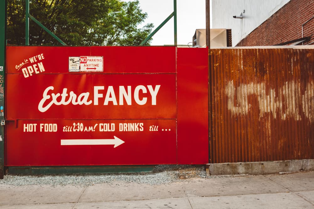 Extra Fancy Red Sign by Bethany Young — canvas wall art