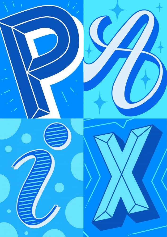 Blue Peace Letters by Guillaume Laserson — canvas wall art