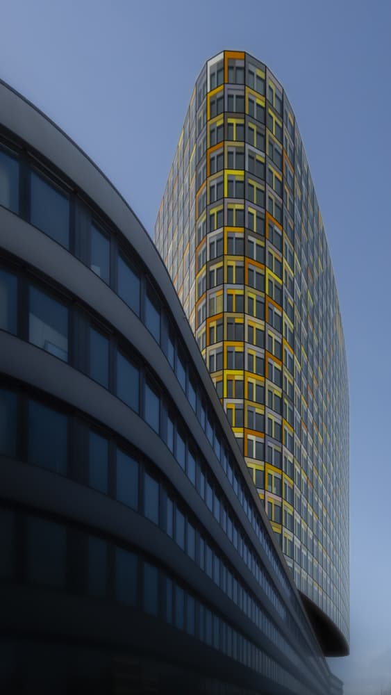 Modern Curved Skyscraper by Andy Dauer — canvas wall art