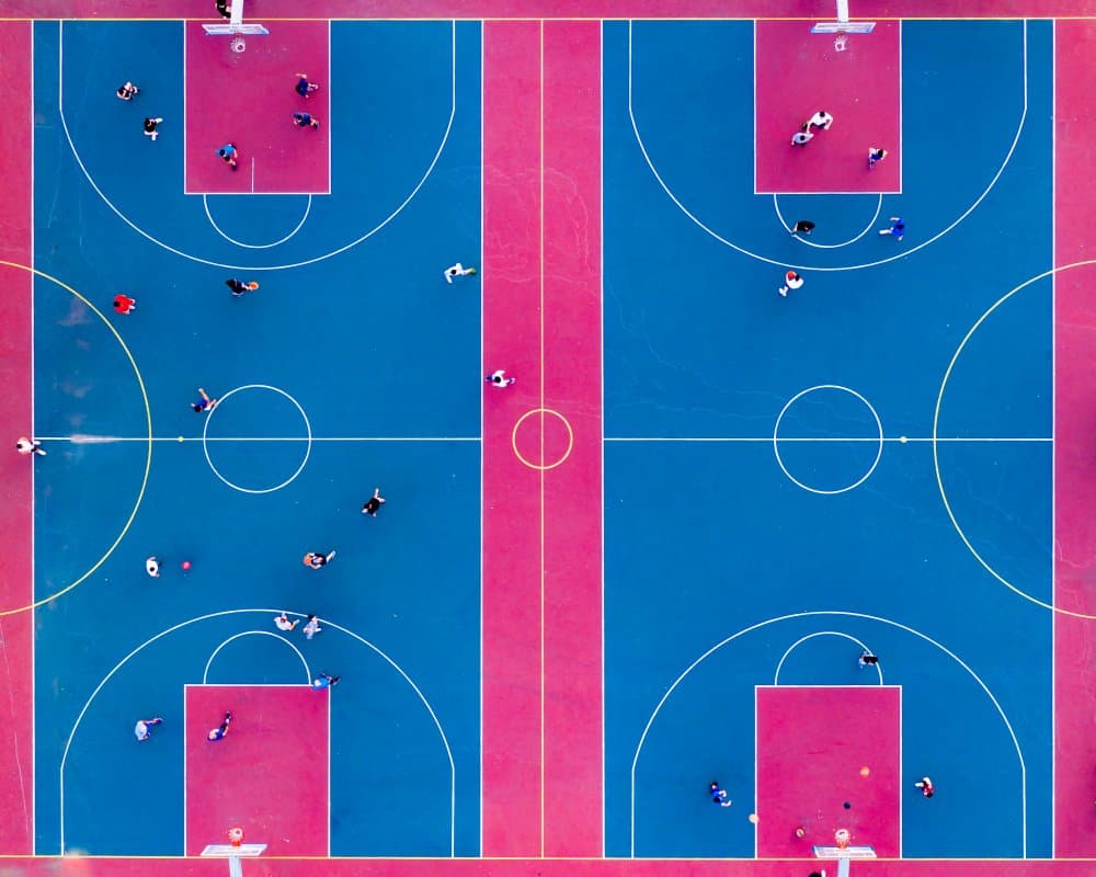 Colorful Courts Overhead by Gilad Topaz — canvas wall art