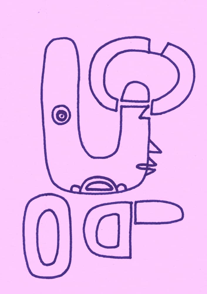 Abstract Creature Doodle by Santhosh ch — canvas wall art