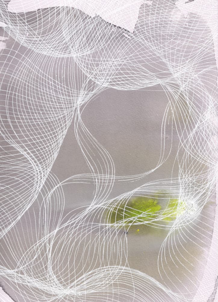 Flowing Lines Green by Maira Ribena — canvas wall art
