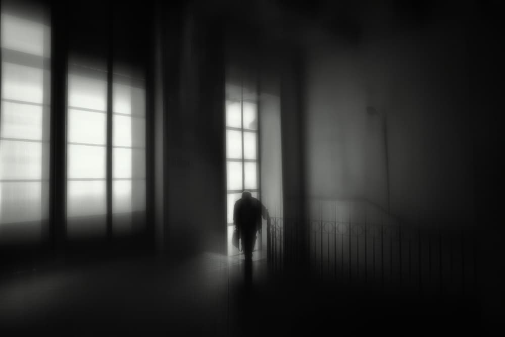 Solitary Figure Walking by Jorge Pimenta — canvas wall art