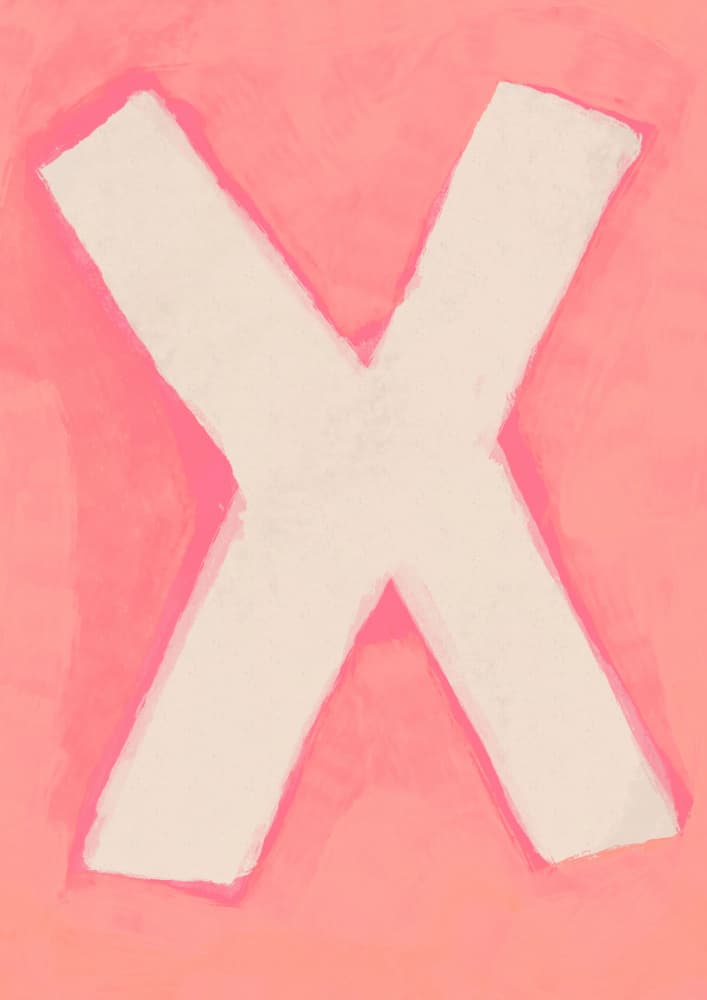 X(pink) by Treechild — canvas wall art