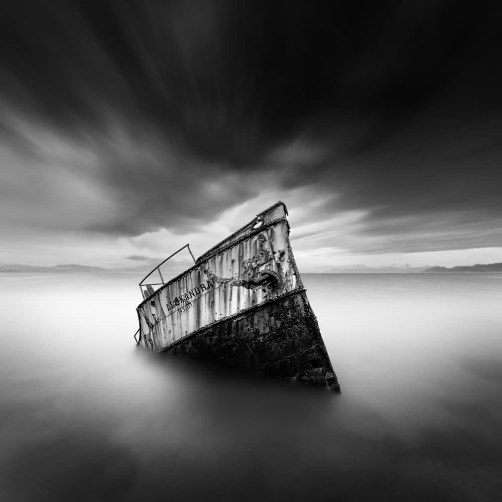 Moody Shipwreck Serenity by George Digalakis — canvas wall art
