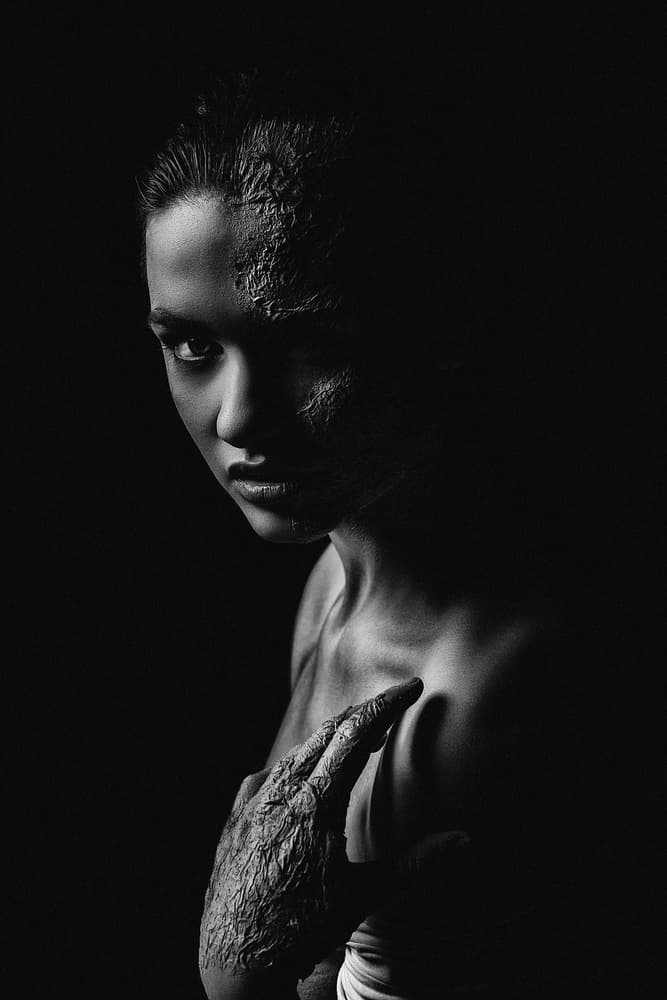 Textured Shadow Portrait by Ruslan Bolgov — canvas wall art