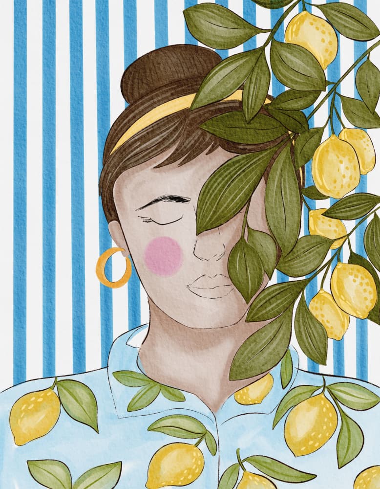 Serene Lemon Woman by Nikita Jariwala — canvas wall art