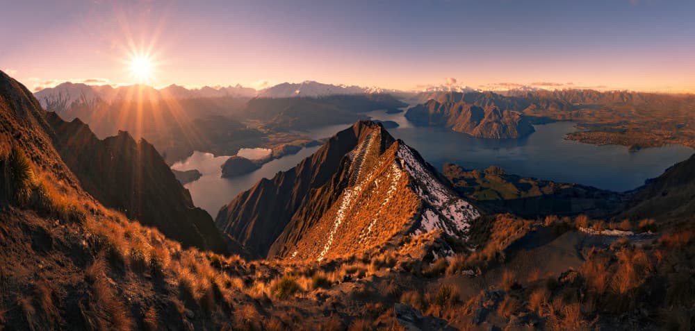 Golden Mountain Sunrise by Jingshu Zhu — canvas wall art