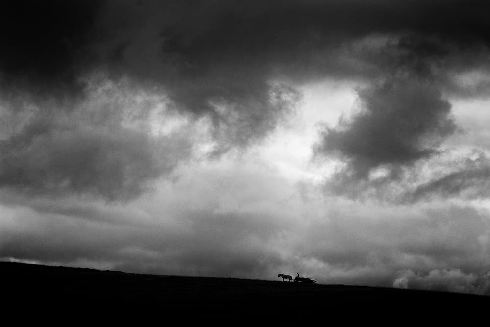 Lone Rider Dark Sky by Ovidiu Satmari — canvas wall art