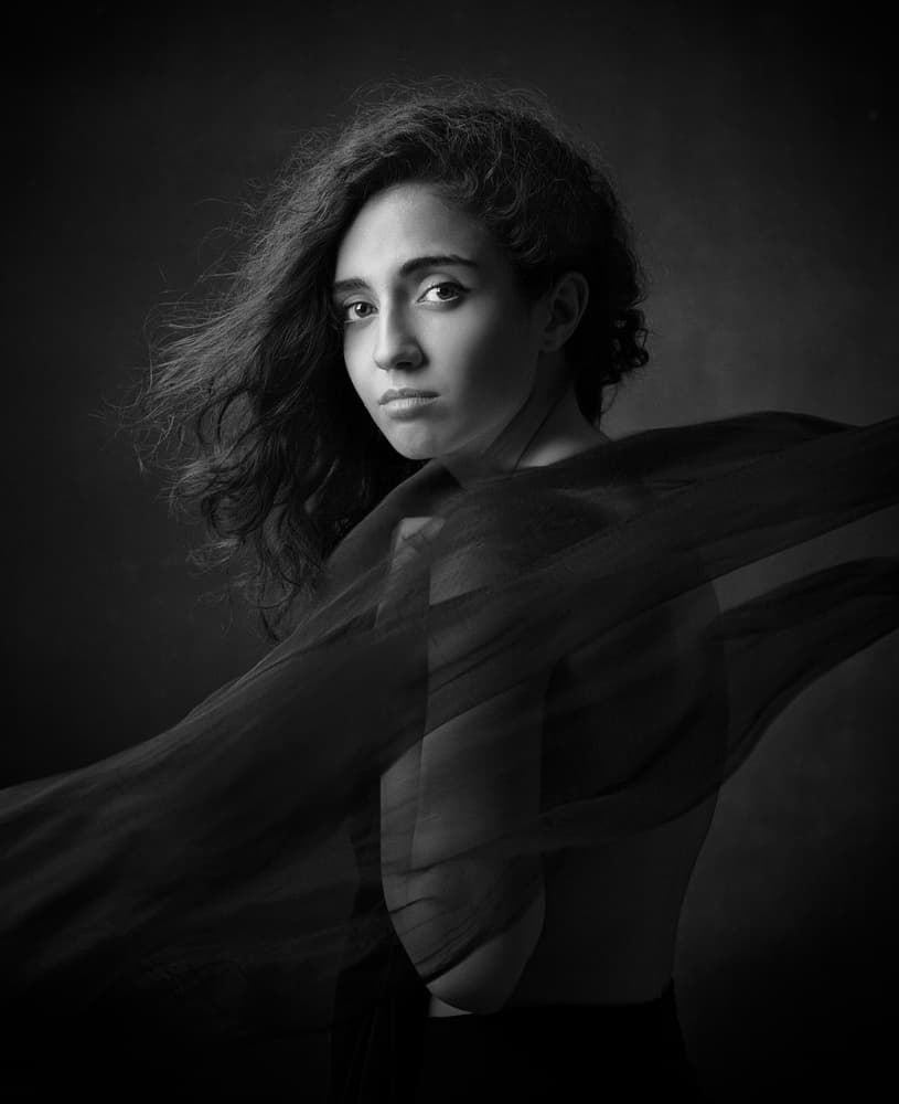 Mysterious Woman Portrait by Mehdi Mokhtari — canvas wall art