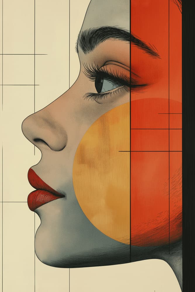 Elegant Geometric Woman by Mauro — canvas wall art