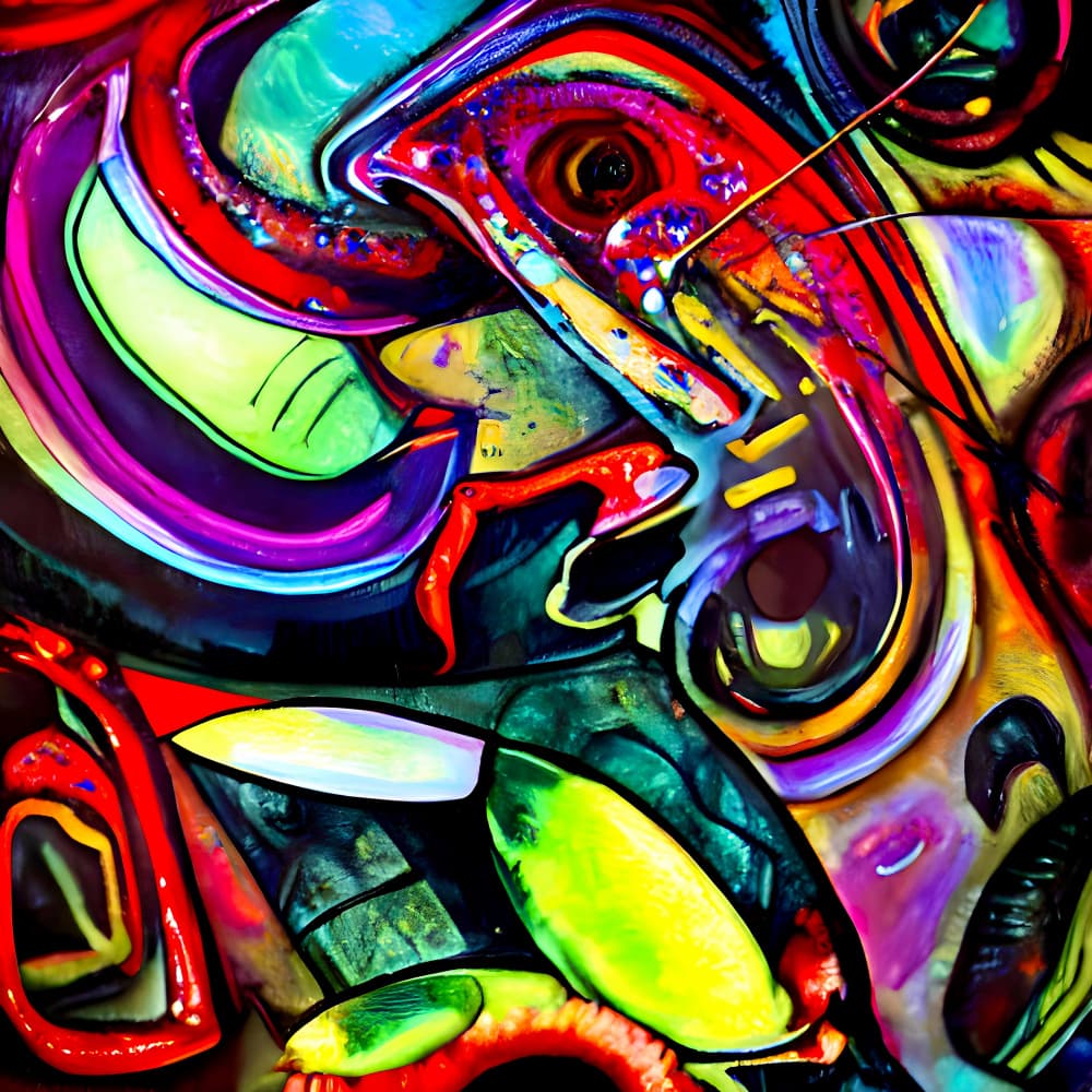 Vibrant Abstract Swirls by mnemonixART — canvas wall art