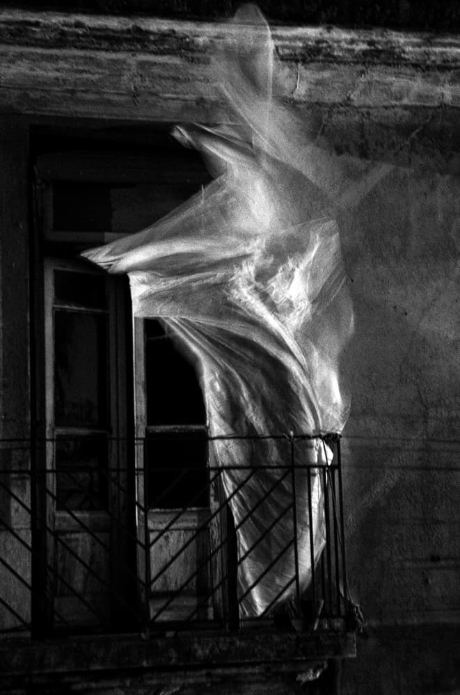Ghostly Balcony Fabric by Fernando Alves — canvas wall art