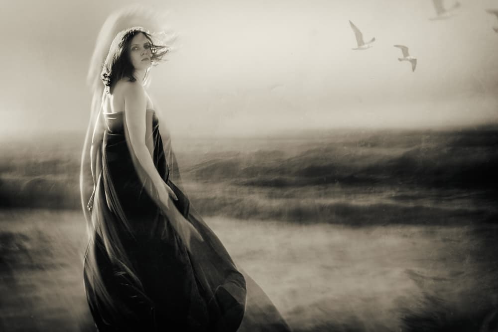 Ethereal Woman Seaside by Charlaine Gerber — canvas wall art