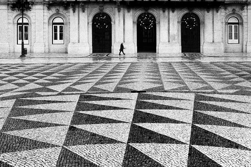 Geometric City Solitude by Paulo Abrantes — canvas wall art