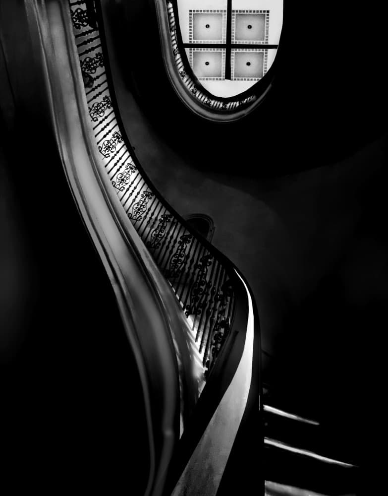 Ornate Spiral Staircase by Jiahong Zeng — canvas wall art