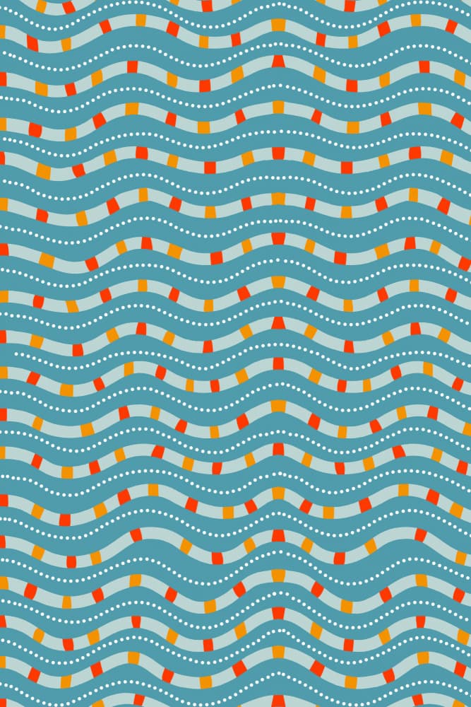 Teal Wavy Dot Pattern by uta krogmann — canvas wall art