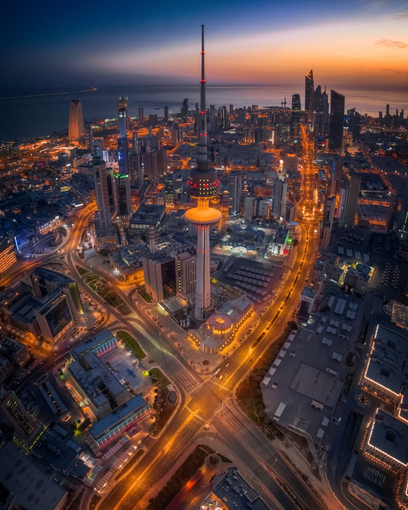Dusk City Skyline by Faisal ALnomas — canvas wall art